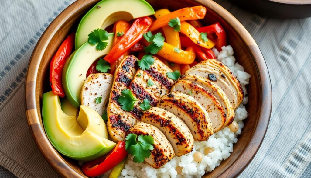 keto chicken fajita bowls