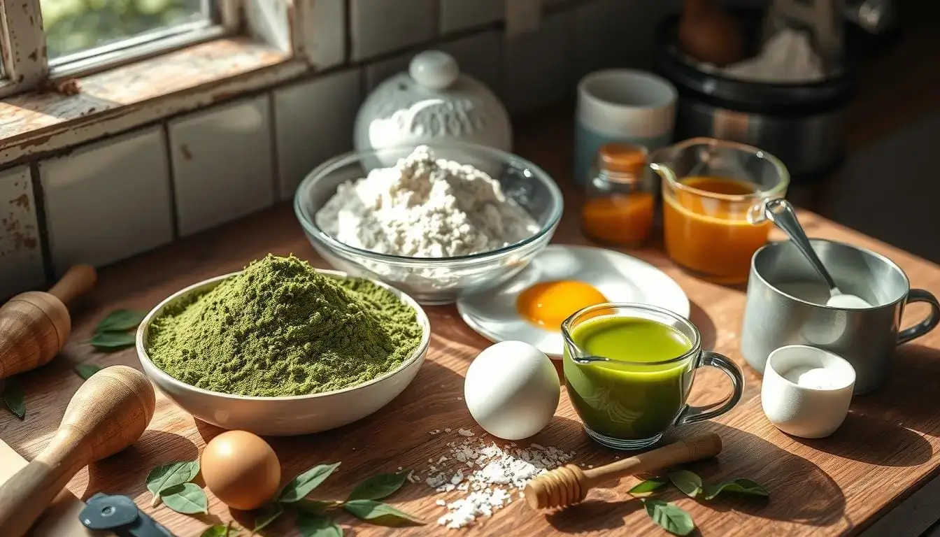 Matcha muffin ingredients