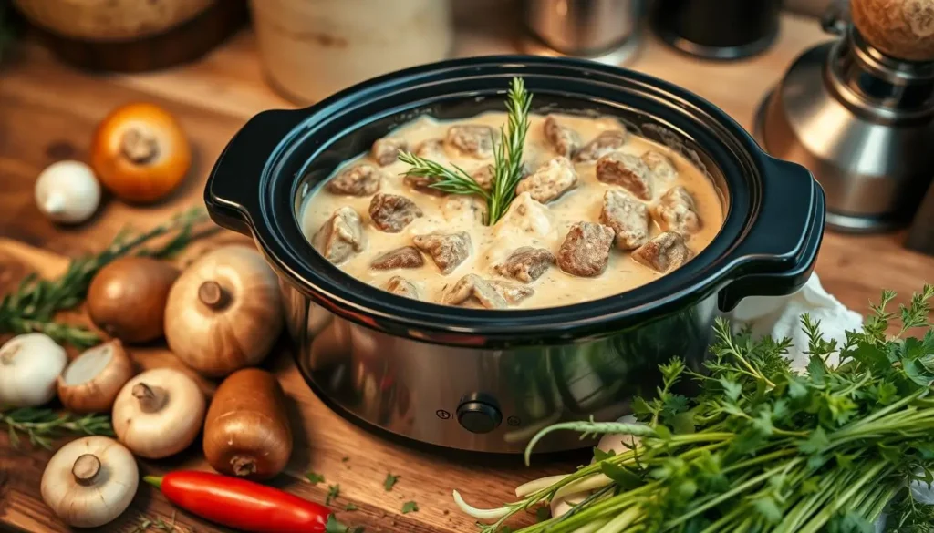 easy beef stroganoff slow cooker recipe rosemary