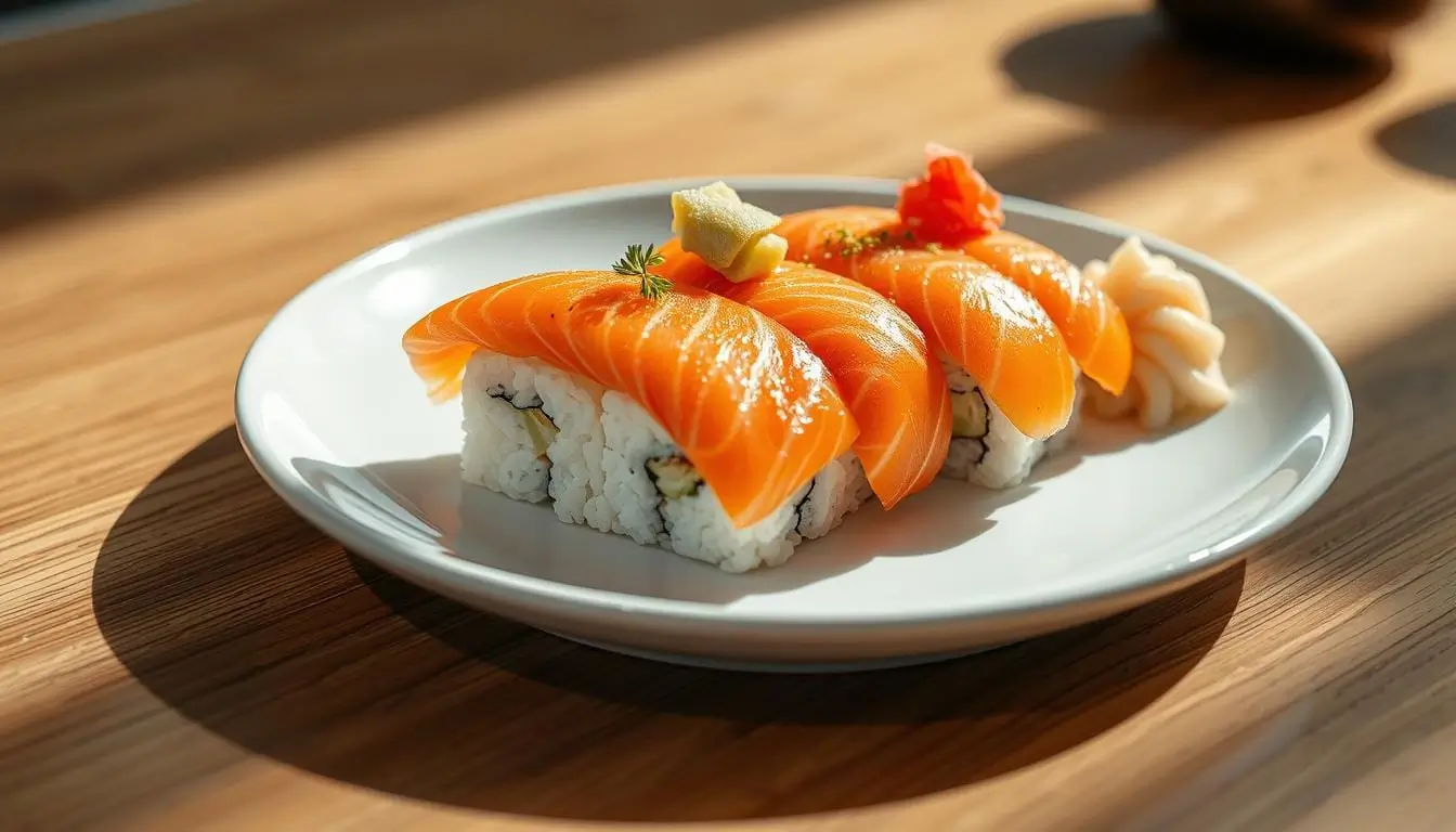 sushi order topped with salmon nyt​