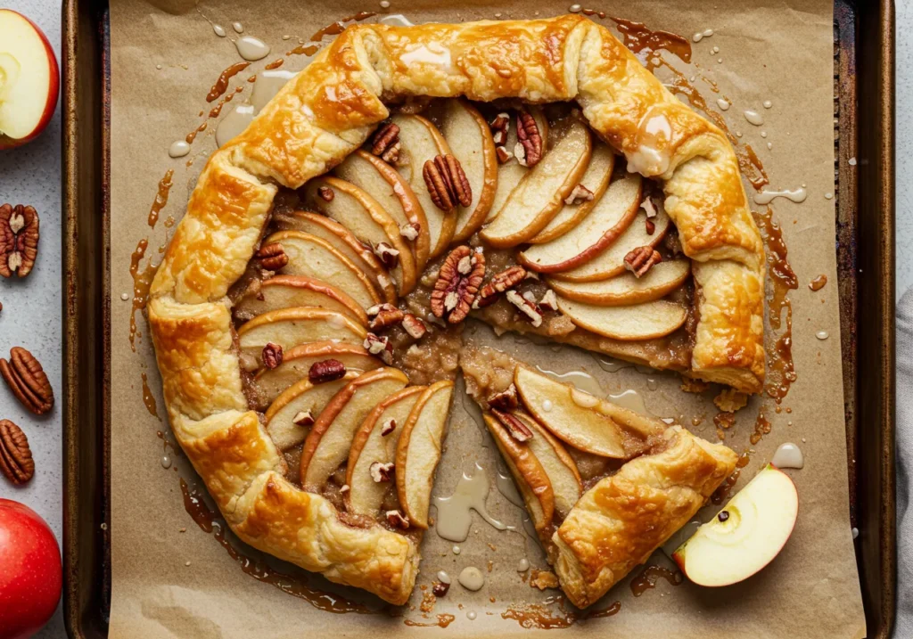 recipe for apple and pecan danish pastry tart