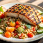 Grilled Salmon with Quinoa Salad recipe