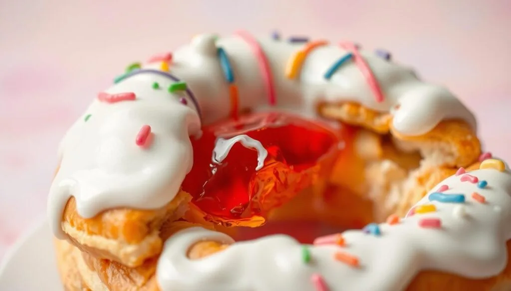 pastry ring with frosting and jelly filling