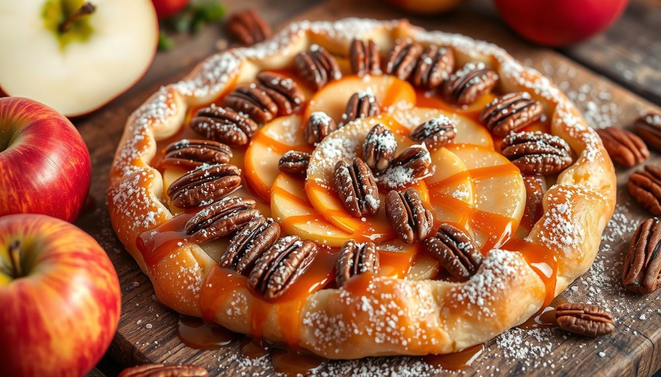 recipe for apple and pecan danish pastry tart