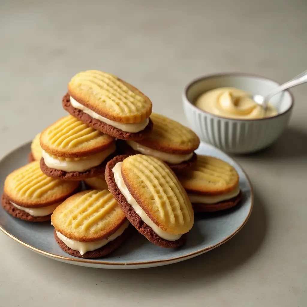 Madeleine Cookies with Cream Cake