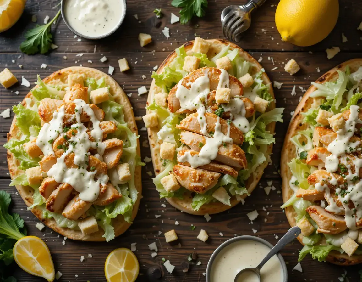 Chicken Caesar Flatbreads
