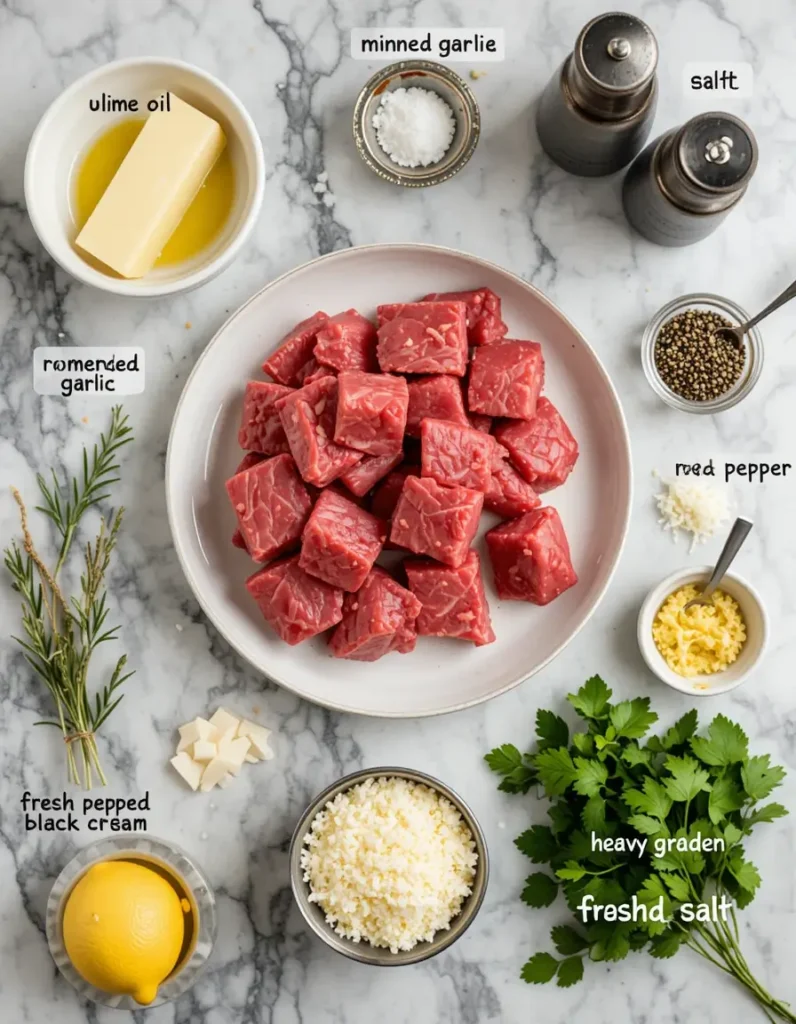 Garlic Butter Steak Bites ingredients