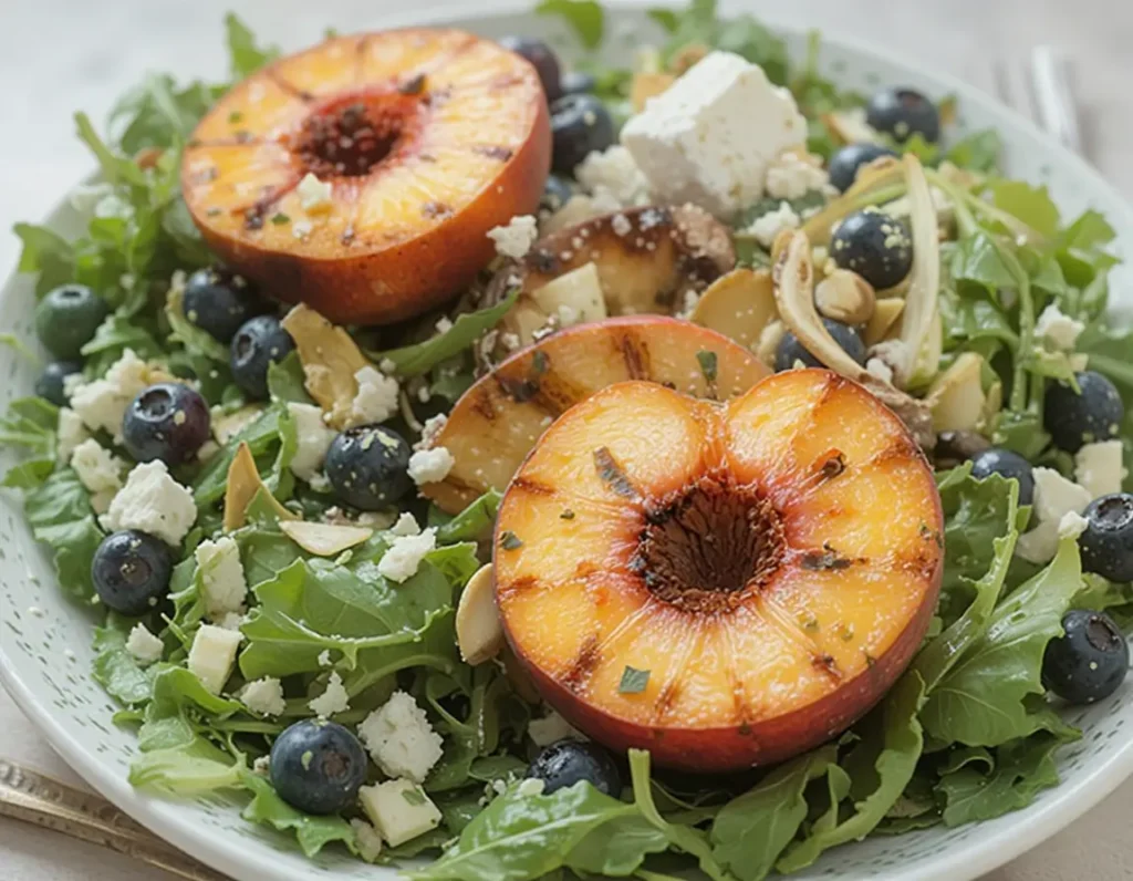 Grilled Peach Blueberry Salad