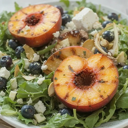 Grilled Peach Blueberry Salad