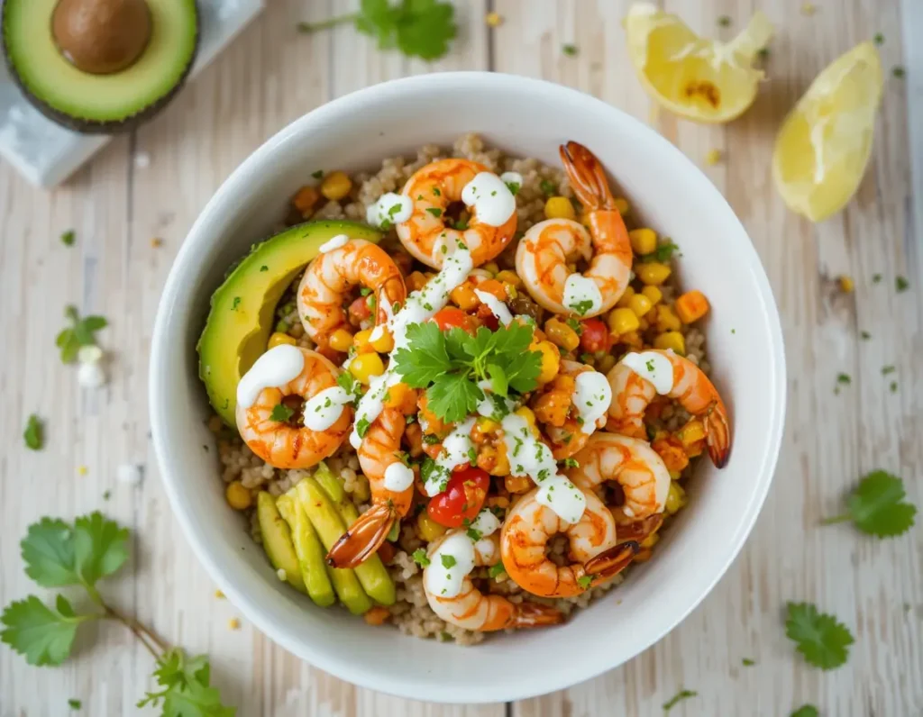 Grilled Shrimp Bowl with Avocado