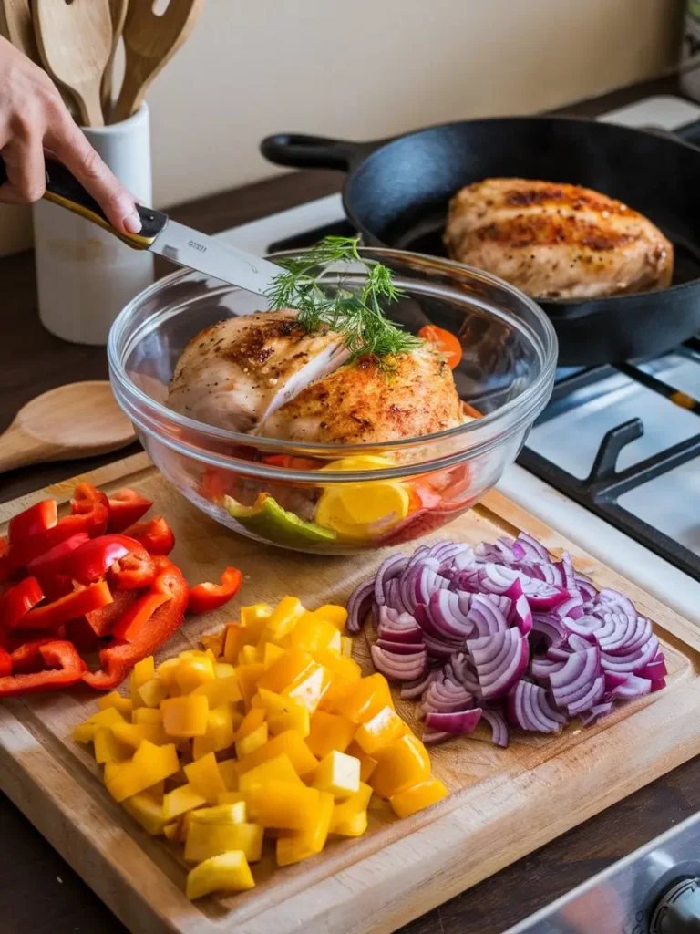 Mediterranean Lemon-Dill Chicken Bowls quickdishrecipes step by step