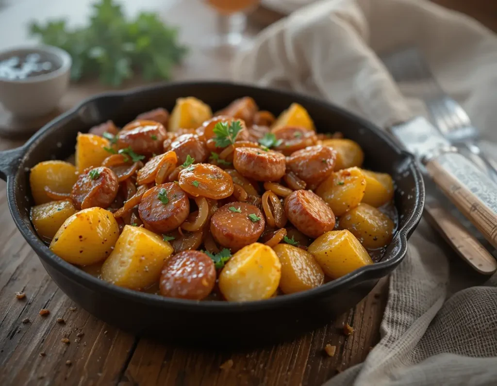 Smothered Potatoes and Sausage
