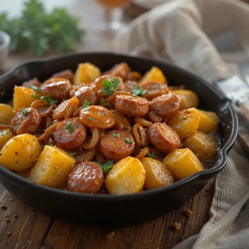 Smothered Potatoes and Sausage
