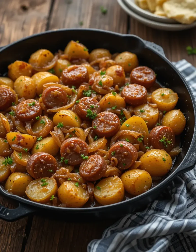 smothered potatoes and sausage quick recipes