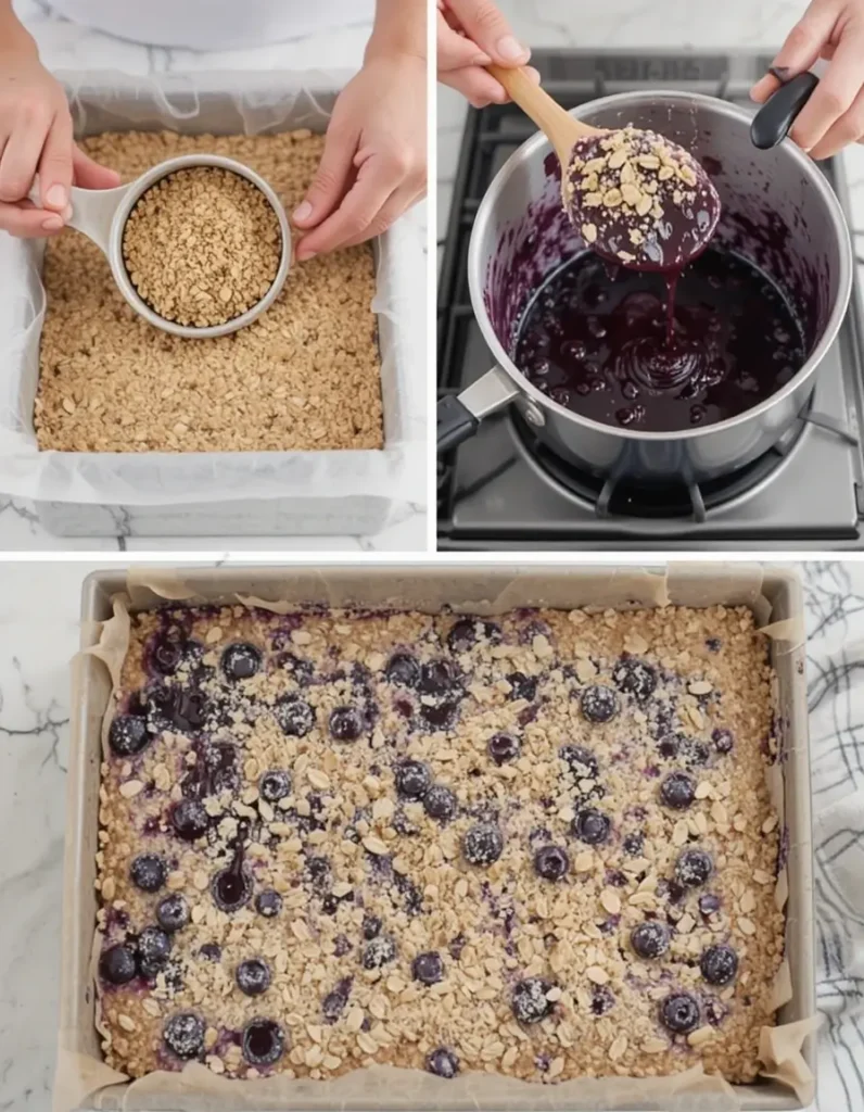 blueberry oatmeal bars step by step