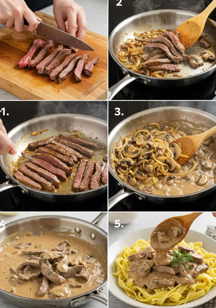 Gordon Ramsay's famous beef stroganoff step by step