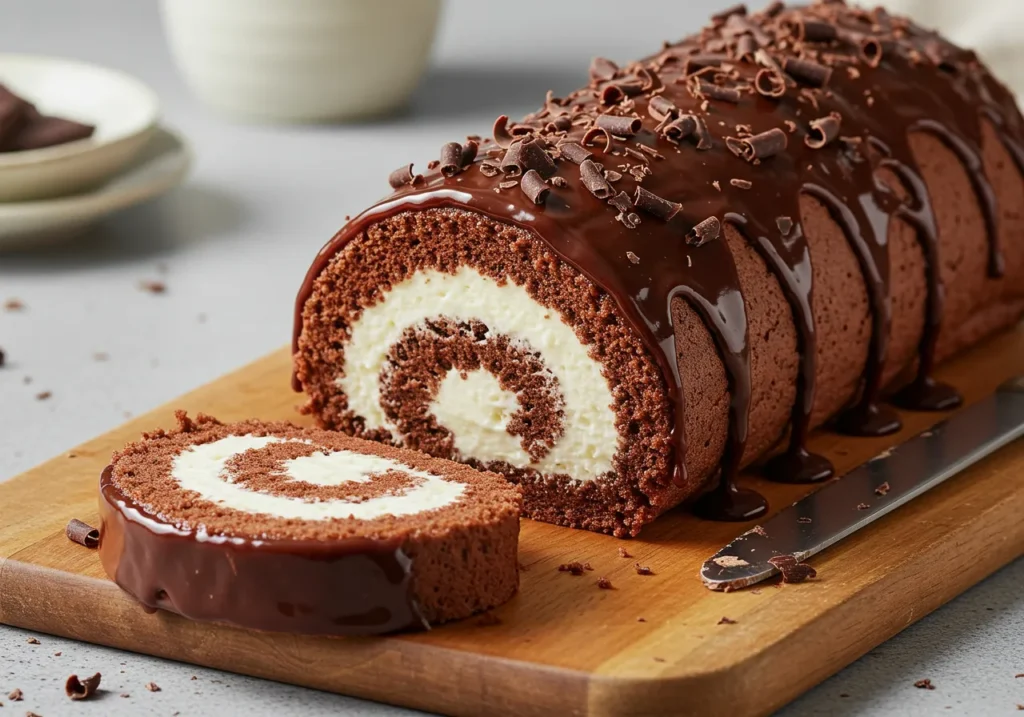 Chocolate Swiss Roll Cake