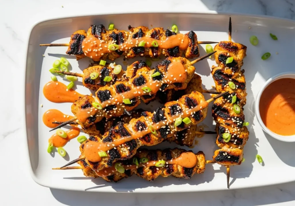 Bang Bang Chicken Skewers